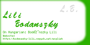 lili bodanszky business card